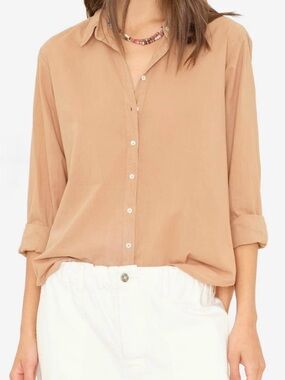 Vintage Silk Button-Down Safari Utility Shirt 8 M Nude Tan Beige